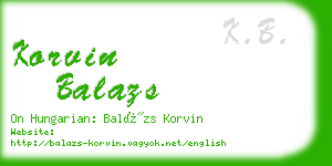 korvin balazs business card